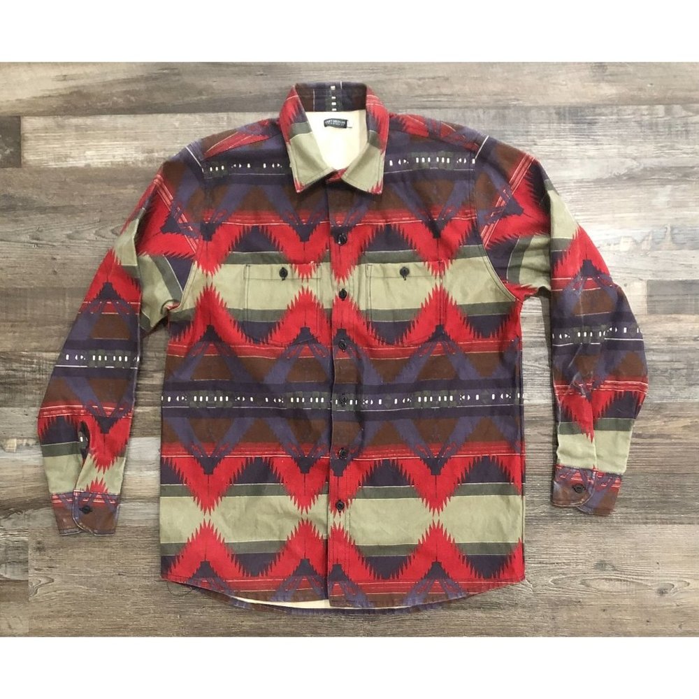 Earthbound Trading Co Large Jacket Shirt Shacket Boho Southwest Canvas